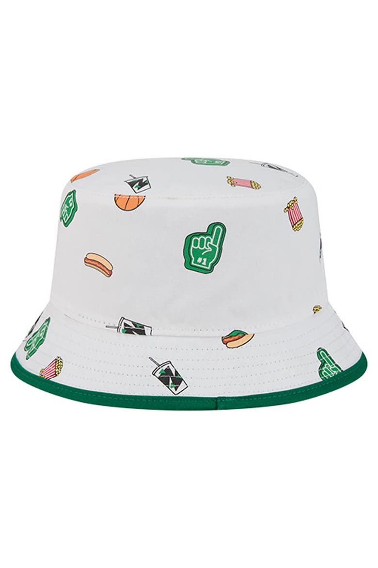 Men's New Era White Boston Celtics Team Cheer Reversible Bucket Hat, Alternate, color, White
