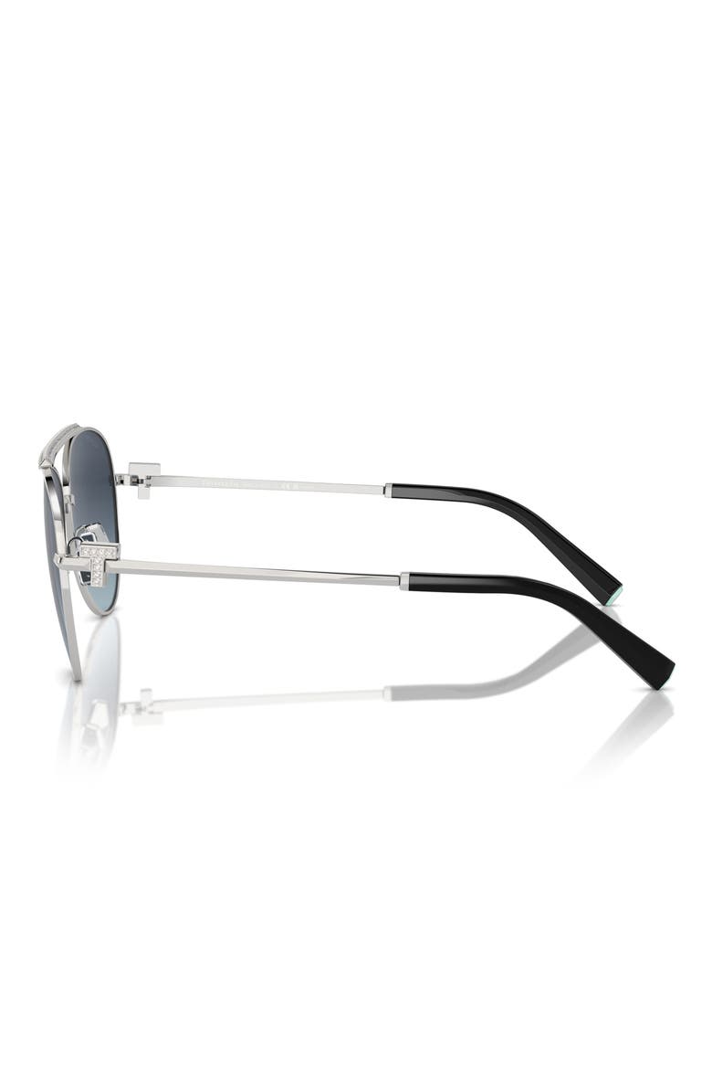 59mm Gradient Polarized Pilot Sunglasses, Alternate, color, SILVER