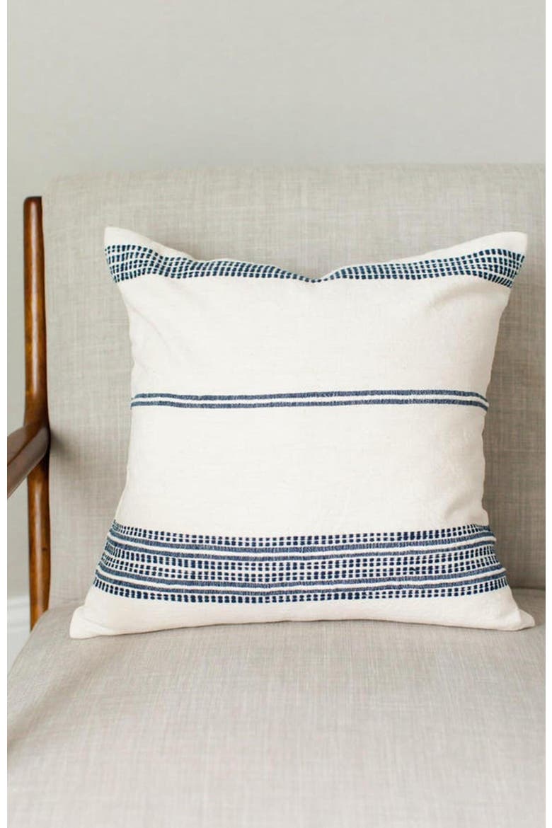 Aden Throw Pillow Cover, Alternate, color, Natural w/ Navy