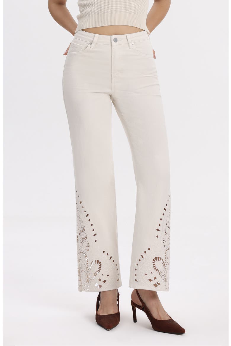High Waist Flare jeans, Alternate, color, OFF WHITE