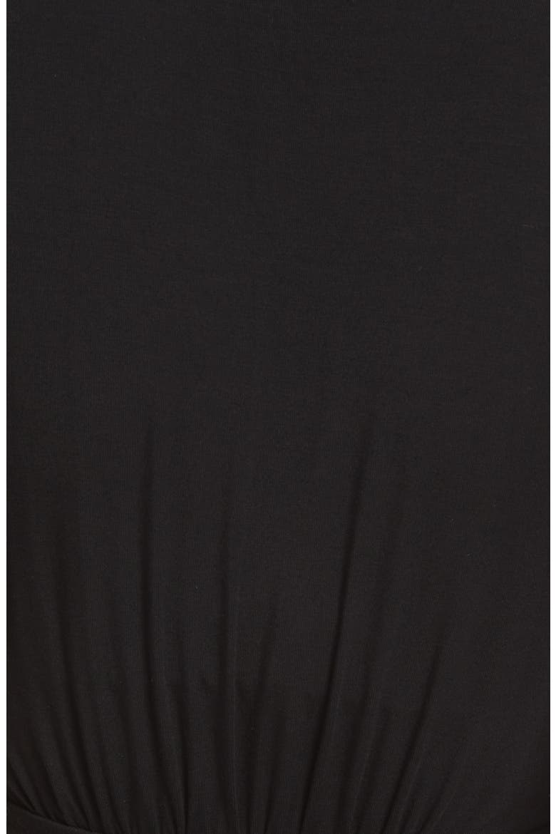 Flutter Sleeve Jersey Maxi Dress, Alternate, color, BLACK