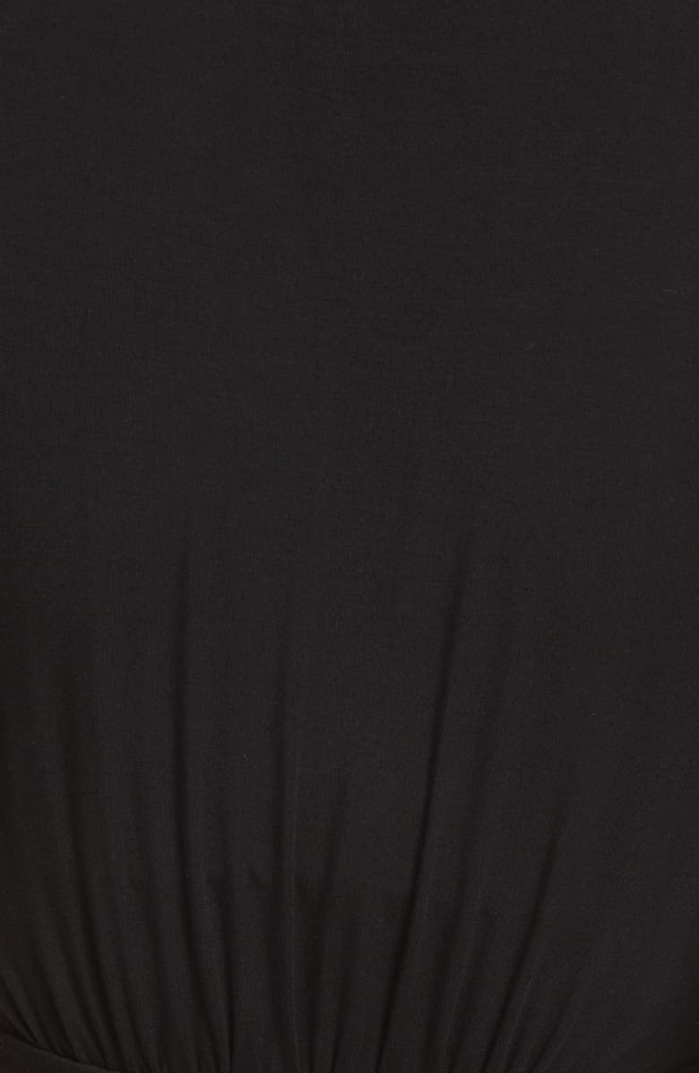 Fraiche by J Flutter Sleeve Jersey Maxi Dress, Alternate, color, Black