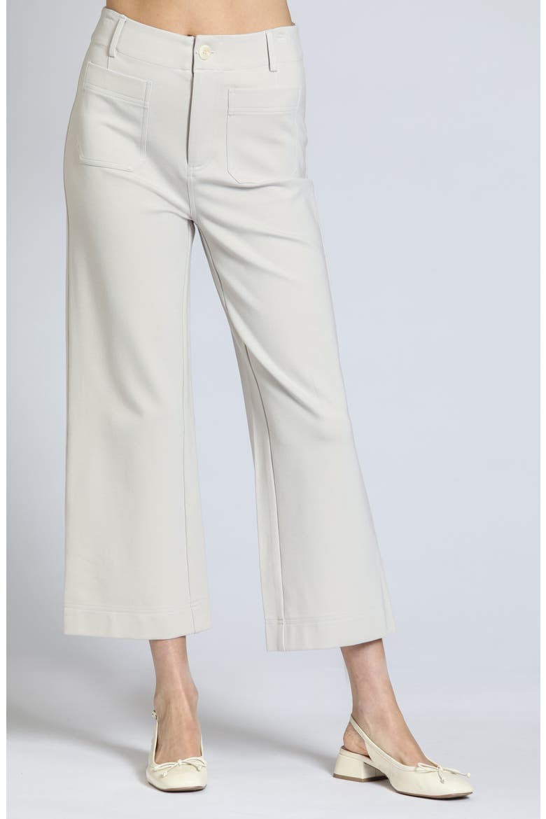 Ponte Wide Leg Crop Pants, Main, color, CHAMPAGNE