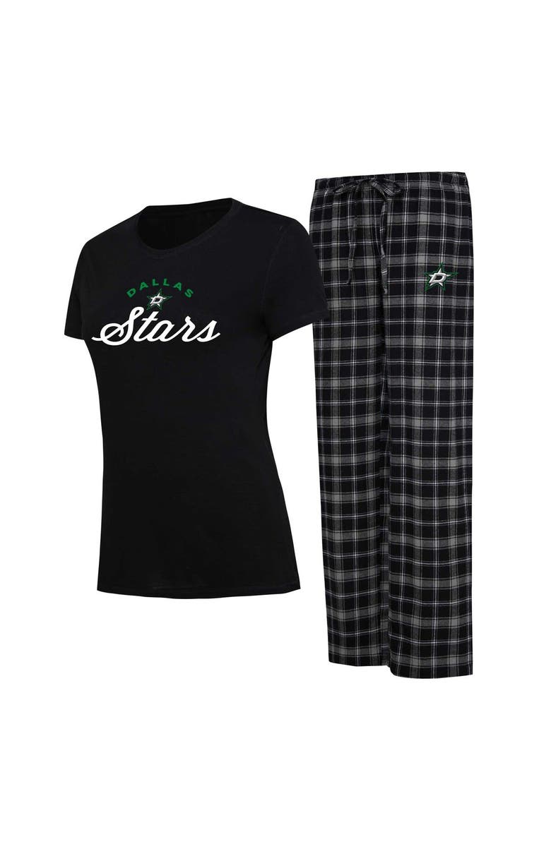 CONCEPTS SPORT Women's Concepts Sport Black/Gray Dallas Stars Arctic T-Shirt & Pajama Pants Sleep Set, Main, color,