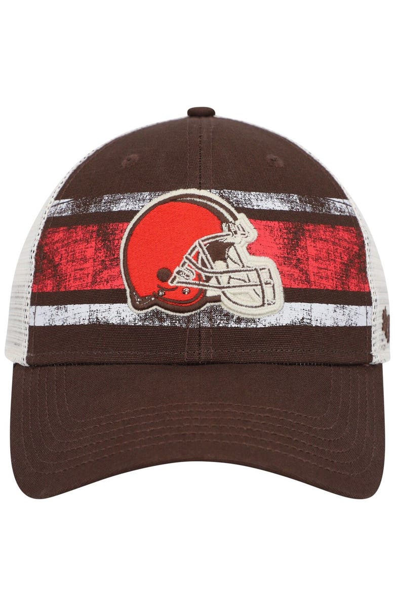 '47 Men's '47 Brown/White Cleveland Browns Interlude MVP Trucker Snapback Hat, Alternate, color, Brown