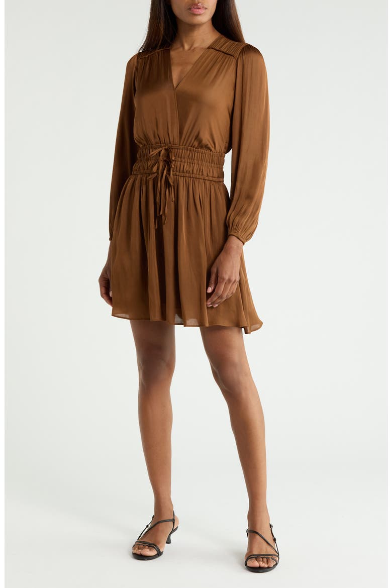 Calanthe Long Sleeve Dress, Main, color, DARK MOCHA