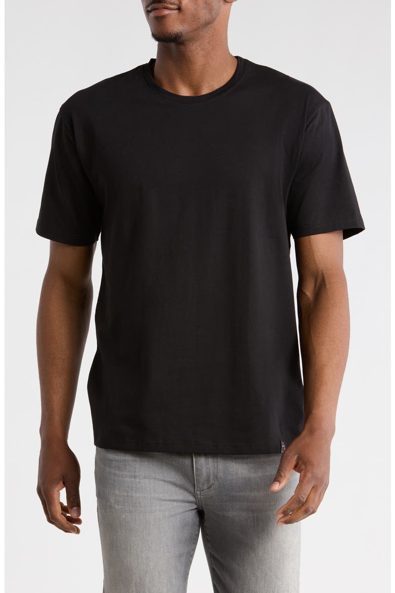 Oversize Stretch Cotton T-Shirt, Main, color, BLACK