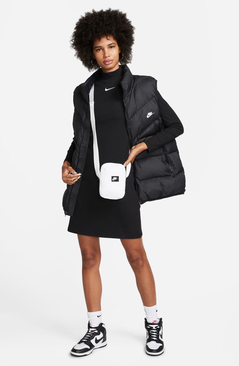 Nike Sportswear Swoosh Mock Neck Long Sleeve Minidress, Alternate, color,