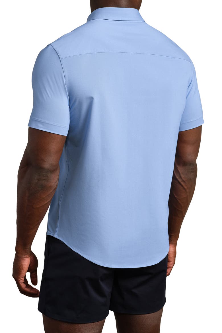 Commuter Slim Fit Short Sleeve Button-Up Shirt, Alternate, color, TRUE BLUE OXFORD