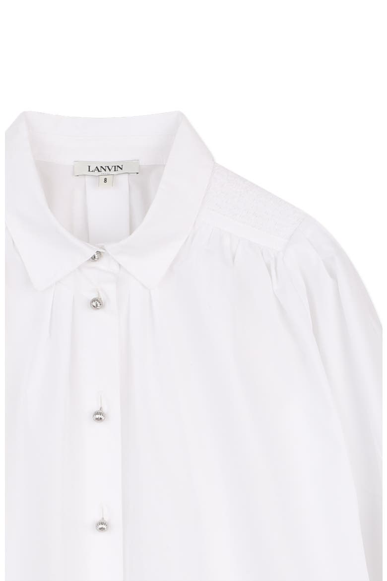 Kids Long Sleeve Ceremony Blouse In Cotton, Alternate, color, Optic White