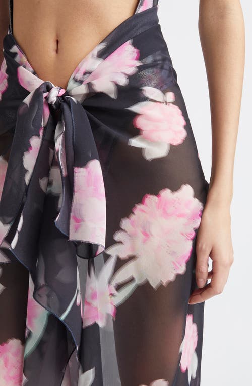 JULIE KEGELS JULIE KEGELS FLORAL PRINT SILK PAREO SKIRT