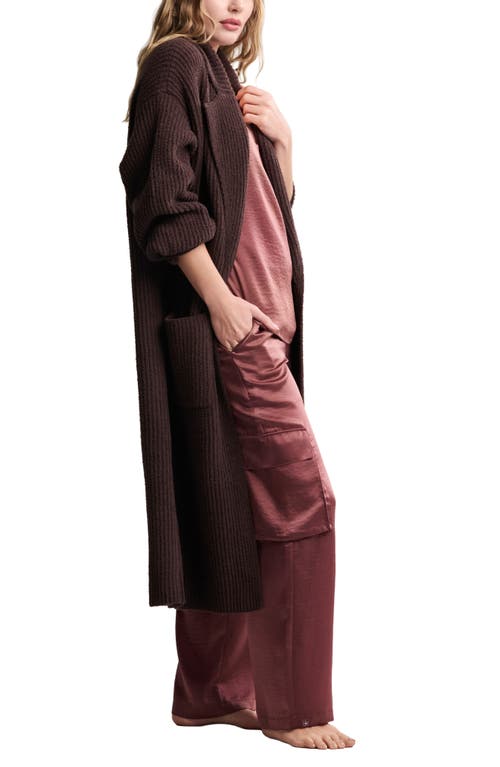 Barefoot Dreams Cozychic® Rib Longline Cardigan In Brown