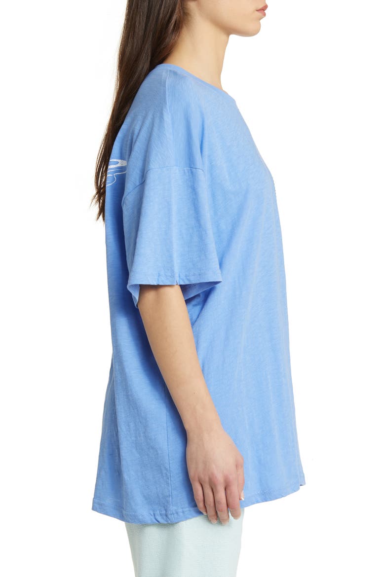 Locked In Rhinestone Oversize Cotton Slub Jersey Graphic T-Shirt, Alternate, color, BLUE