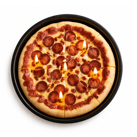 Pepperoni Pizza Candle