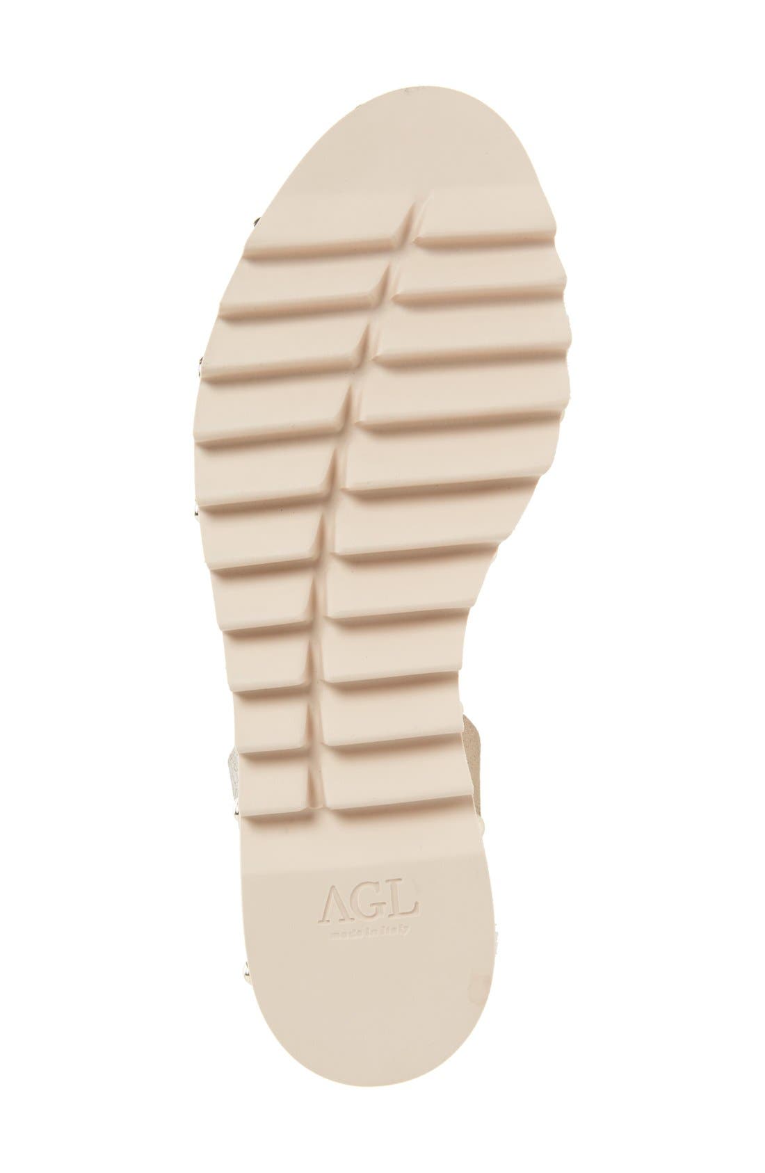 Studded Leather Sandal, Alternate, color, BRONZO