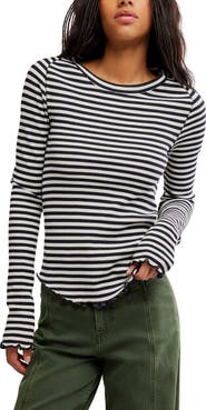 Free People Easy Does It Striped T-Shirt