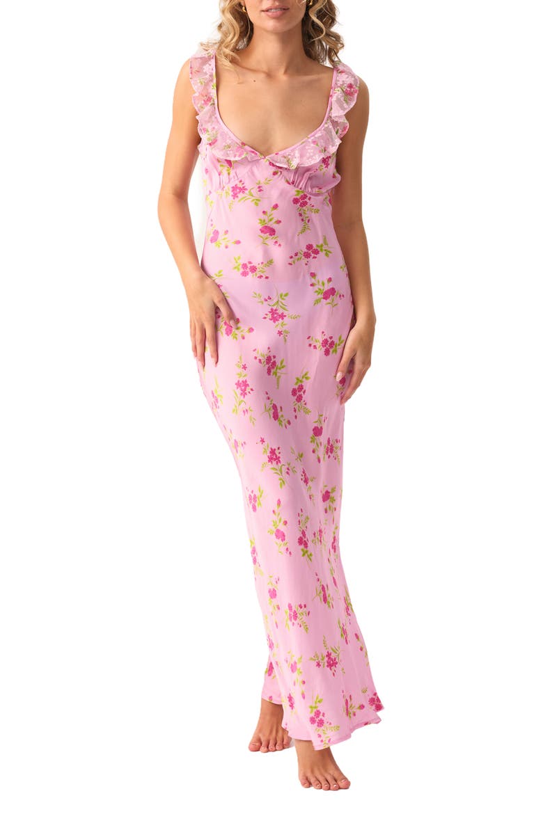 Beth Floral Cover-Up Maxi Dress, Main, color, ROSEBUD