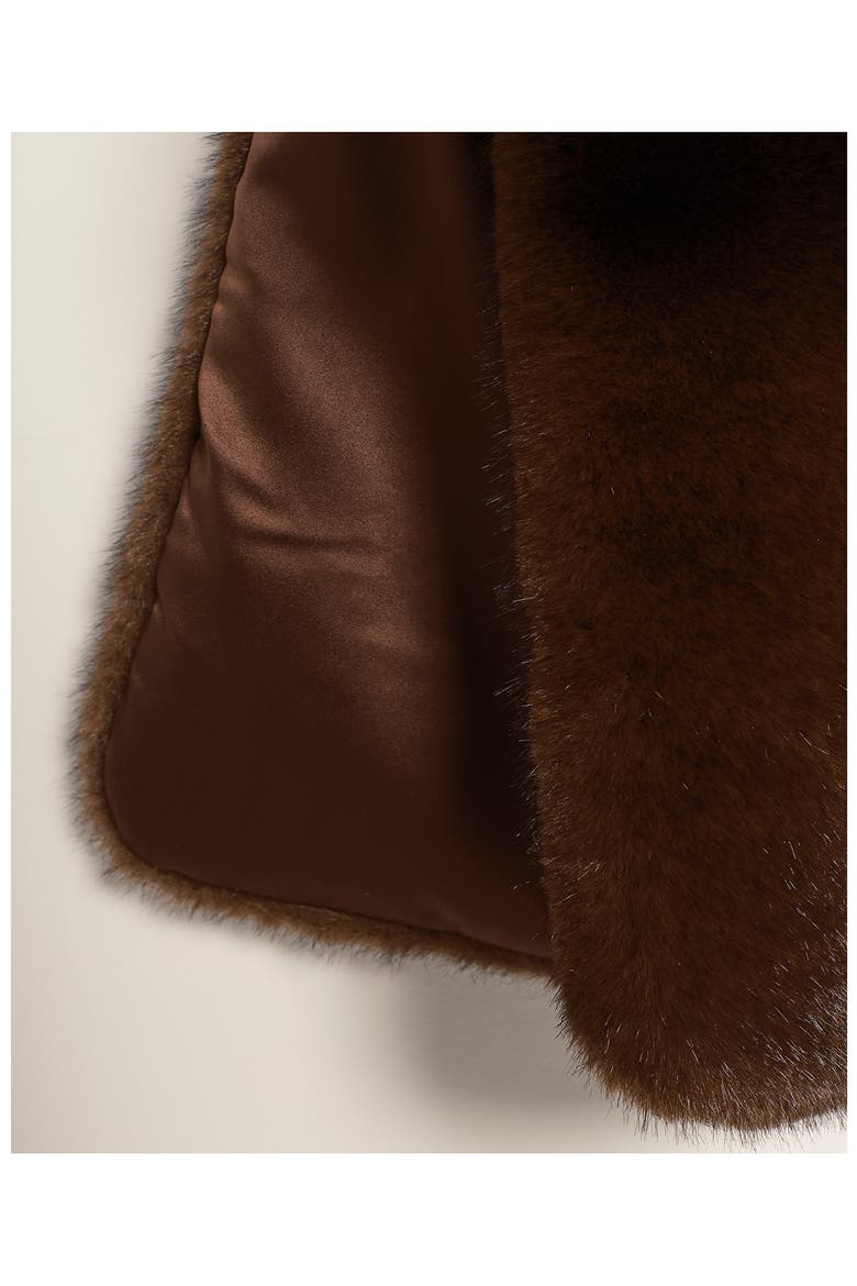 Snow Angel Faux Fur Scarf, Alternate, color, ESPRESSO