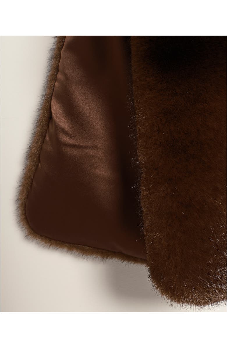 Free People Snow Angel Faux Fur Scarf, Alternate, color, Espresso