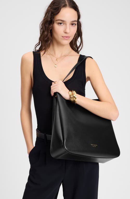 Shop Kate Spade New York Large Grace Leather Shoulder Bag In Black