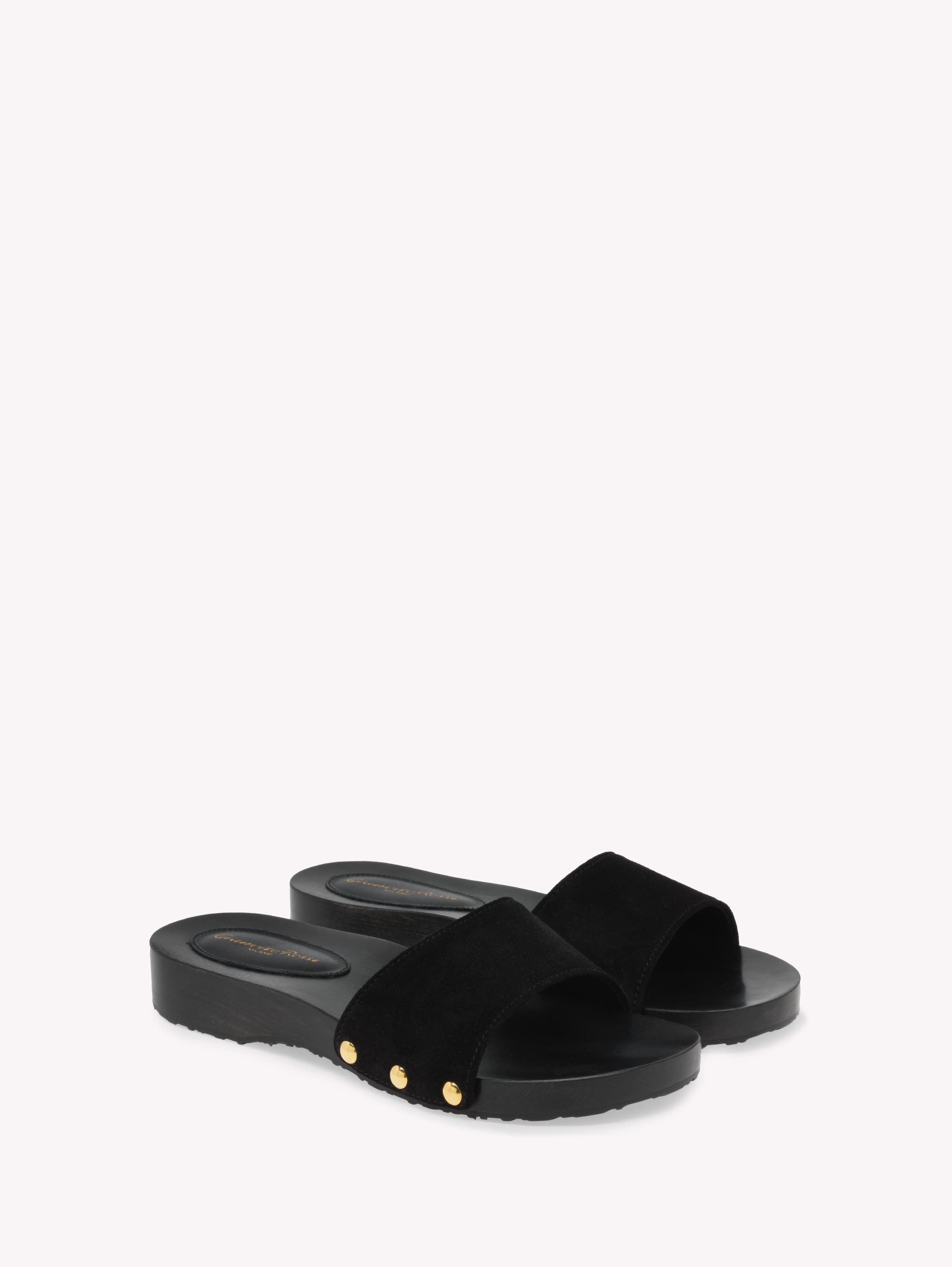 Gianvito Rossi Riviera Sandals, Alternate, color, Black Suede