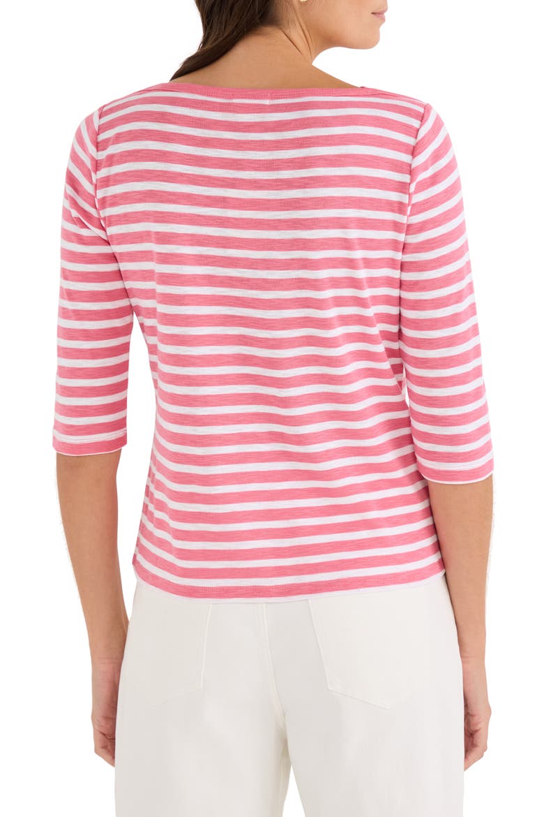 Stripe Boat Neck T-Shirt, Alternate, color, RASPBERRY MIX