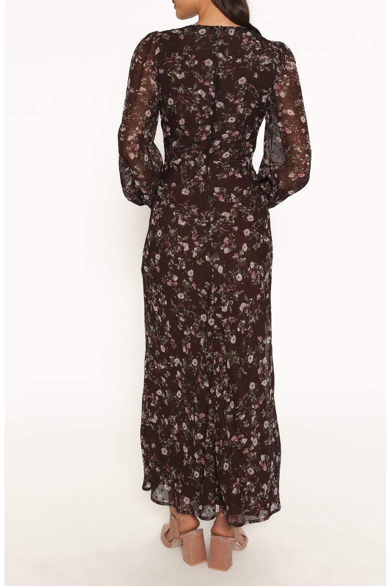 Rosalyn Floral Maxi Dress, Alternate, color, BROWN LILAC FLORAL