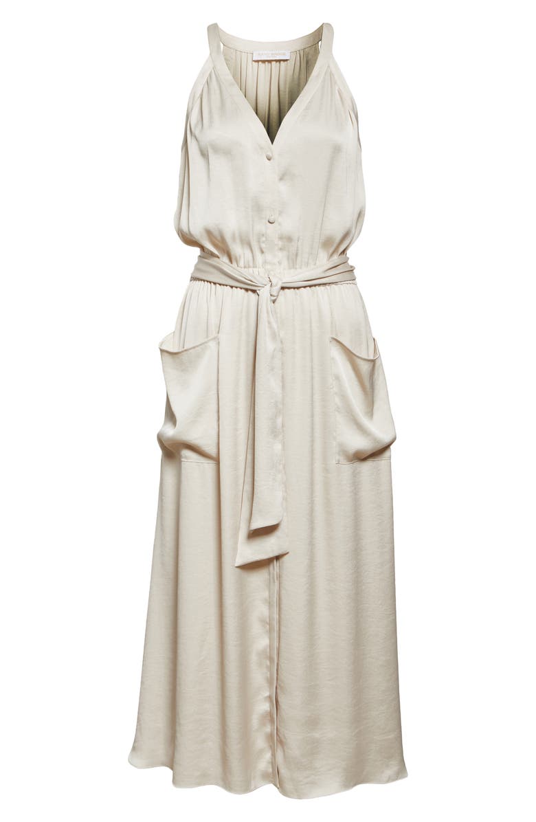 Ramy Brook Amelia Satin Dress, Alternate, color, Sandstone