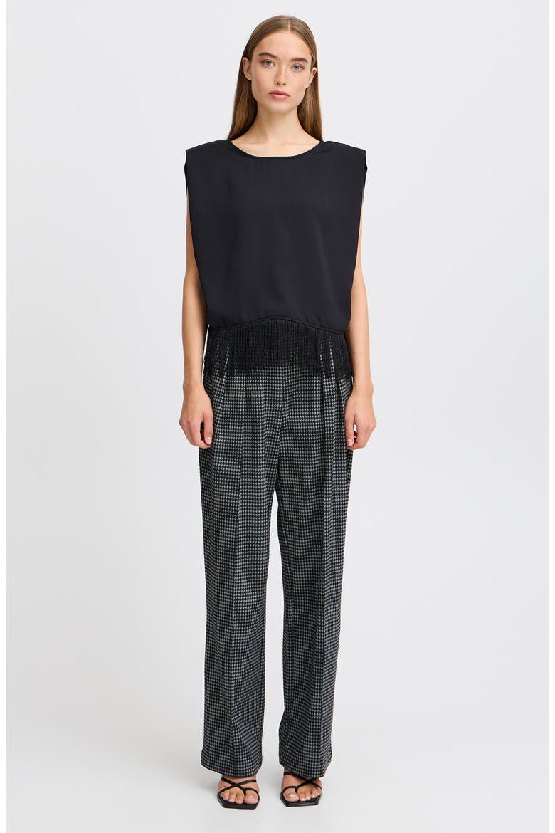 Fringe Detail Sleeveless Top, Alternate, color, BLACK