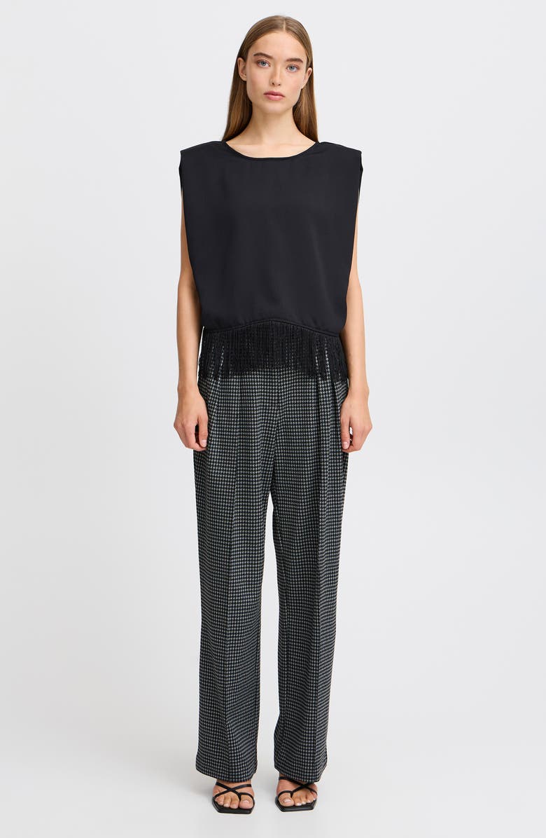 ICHI Fringe Detail Sleeveless Top, Alternate, color, 