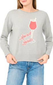 CeCe Aperol Spritz Jacquard Sweater