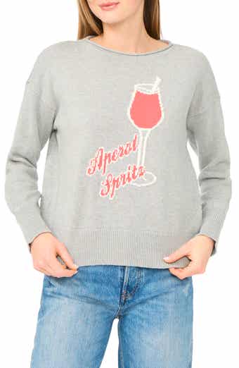 CeCe Aperol Spritz Jacquard Sweater