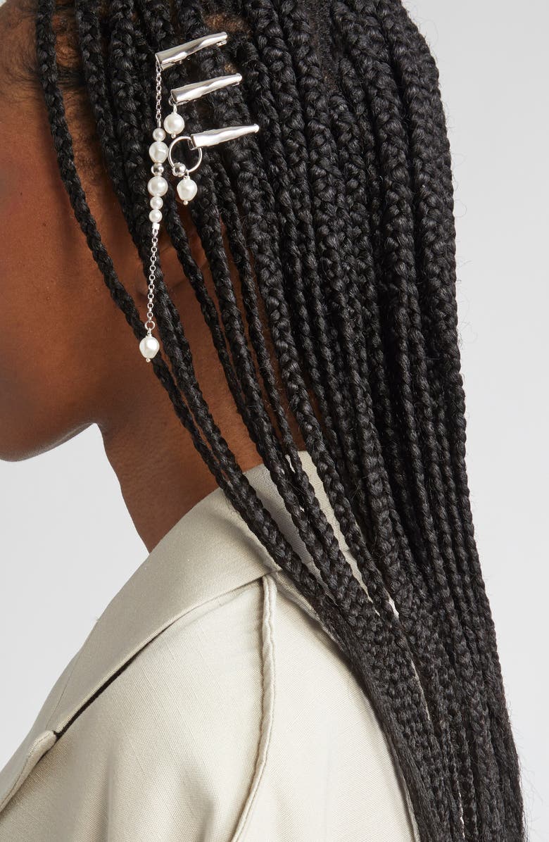 Justine Clenquet 3-Pack Yoko Imitation Pearl Hair Clips, Alternate, color, 