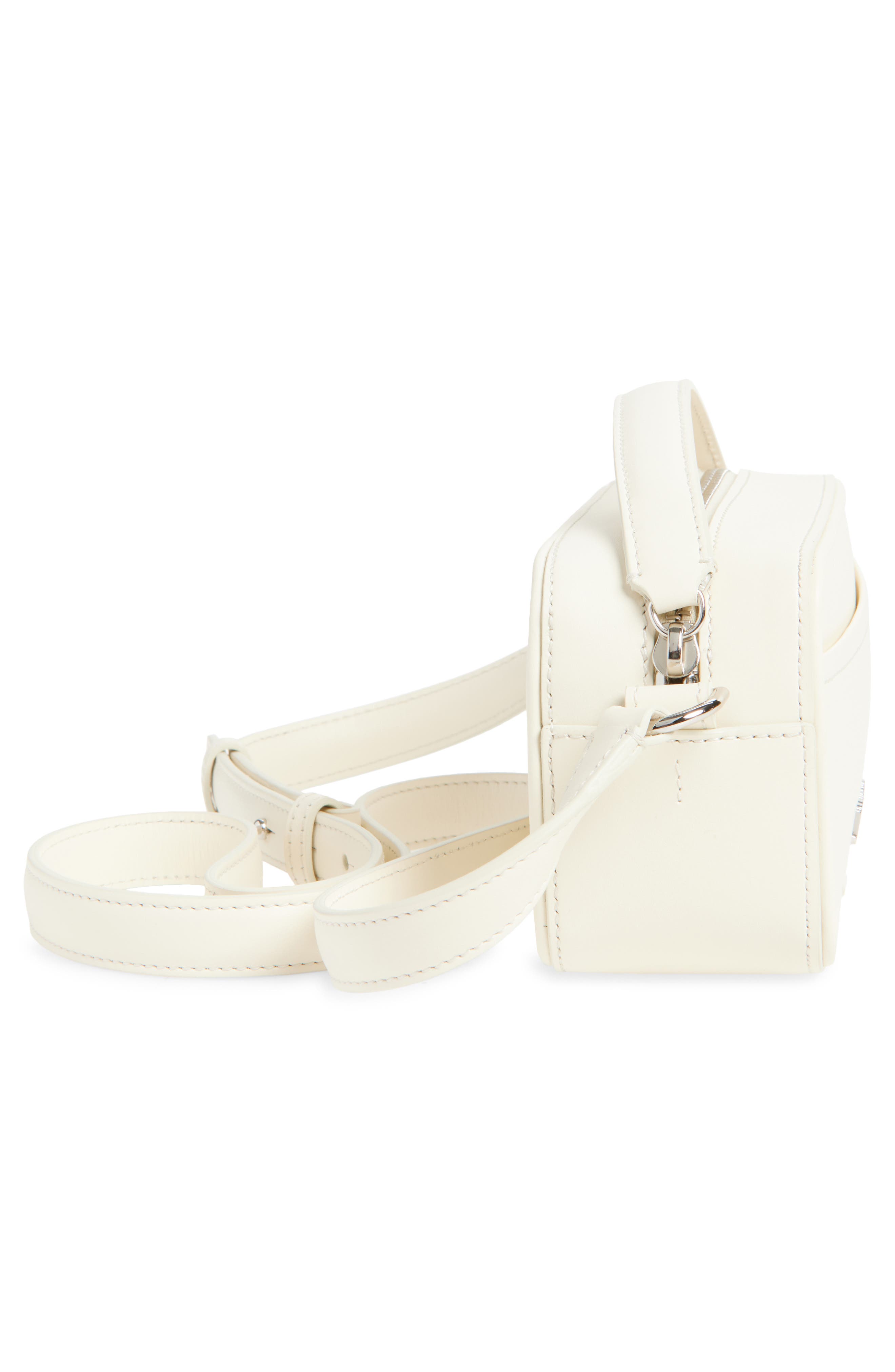 Le Baneto Leather Camera Bag, Alternate, color, LIGHT IVORY 115