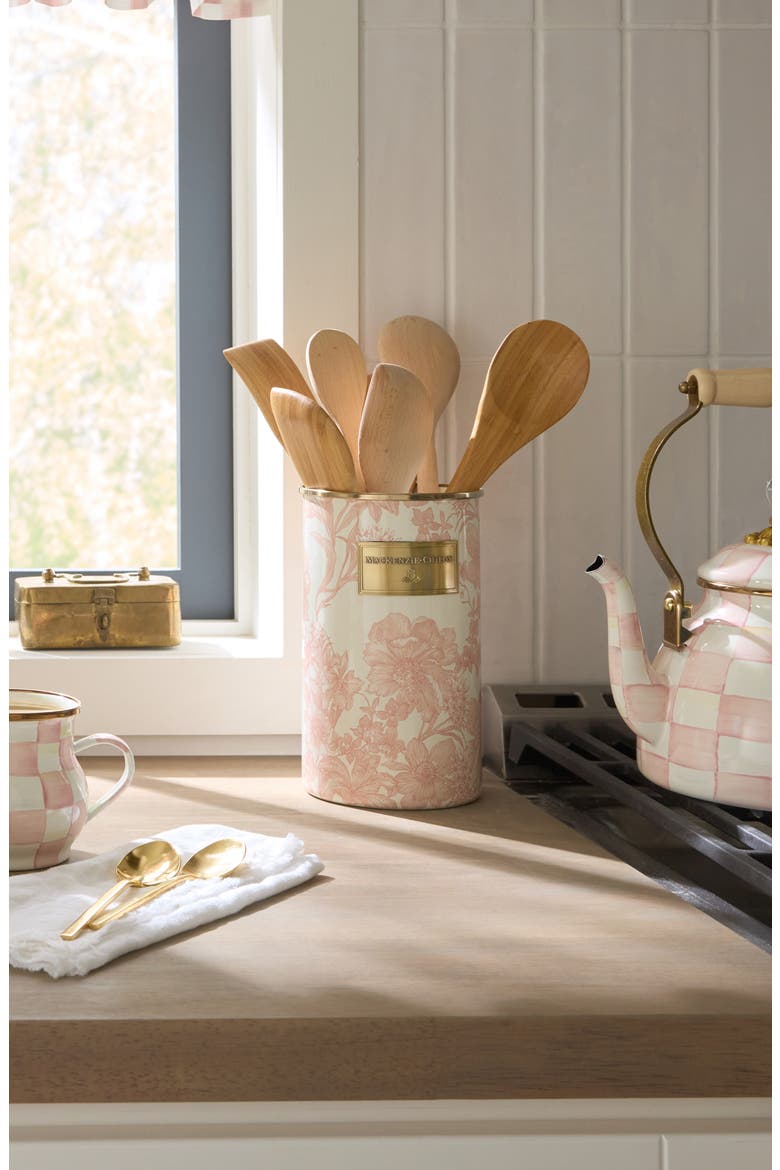 Rosy English Utensil Holder, Alternate, color, ROSY