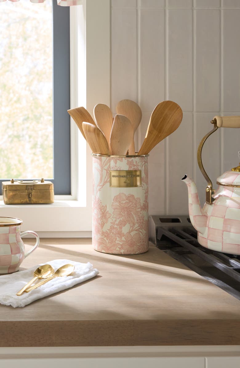 MACKENZIE CHILDS Rosey English Utensil Holder, Alternate, color, Rosy