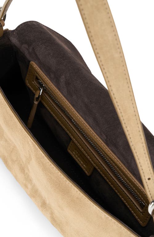 Staud Harlow Suede Shoulder Bag In Sand