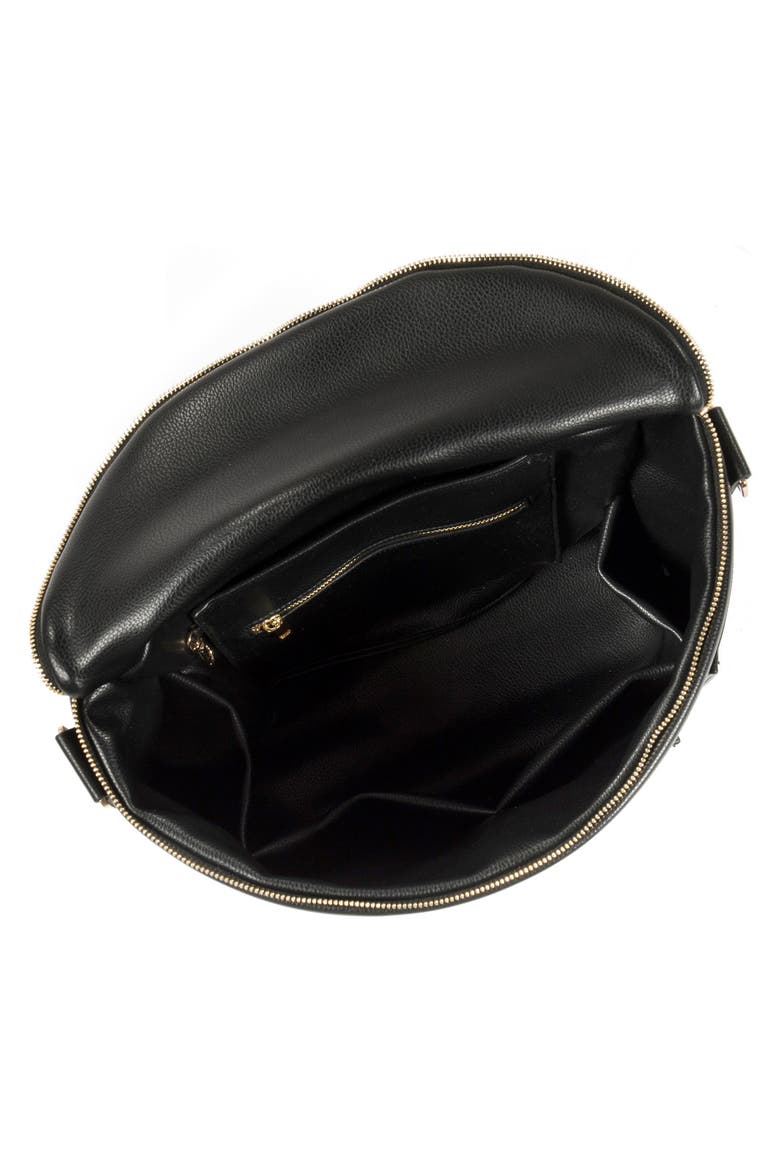 The Original Convertible Water Resistant Faux Leather Diaper Bag, Alternate, color, BLACK