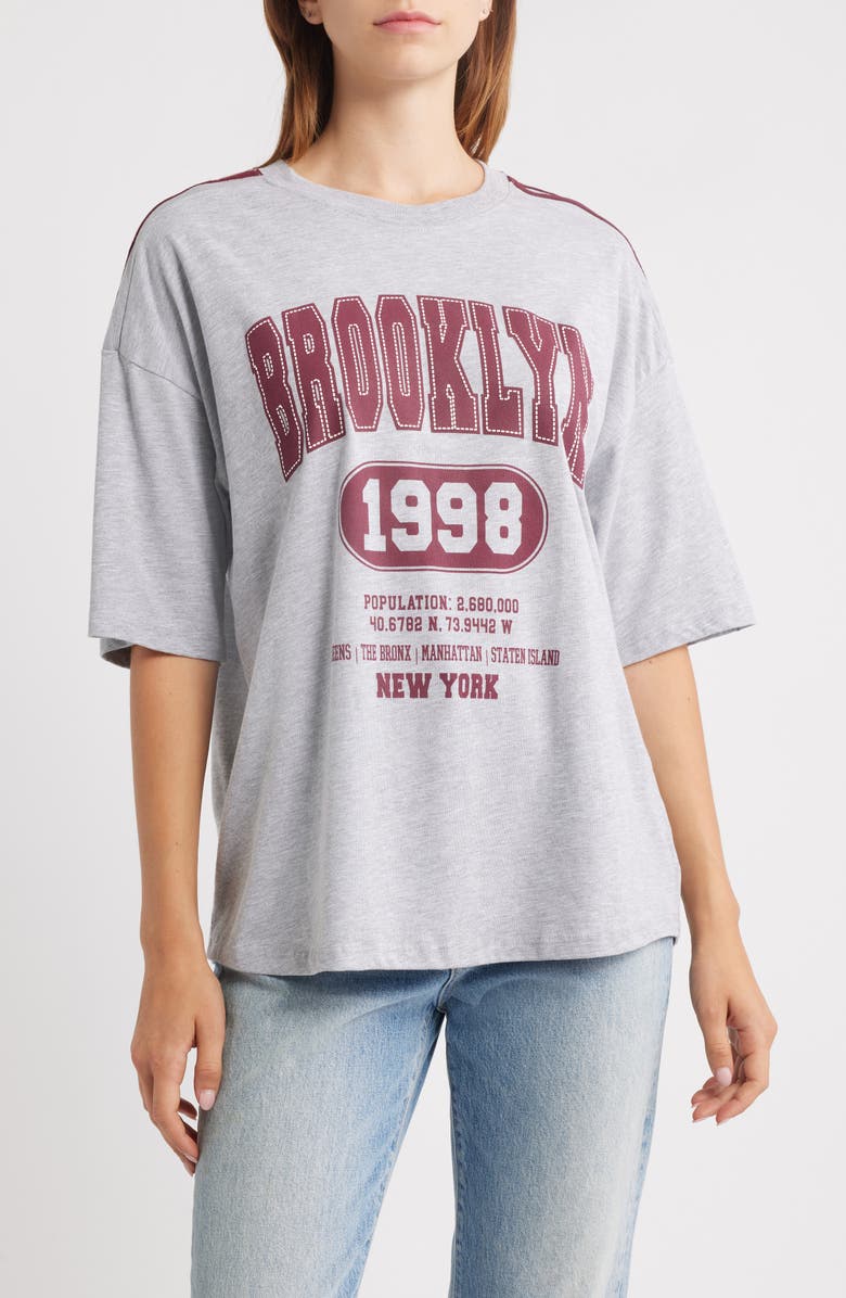 Vinyl Icons Raglan Sleeve Cotton Blend T-Shirt, Main, color, Heather Grey