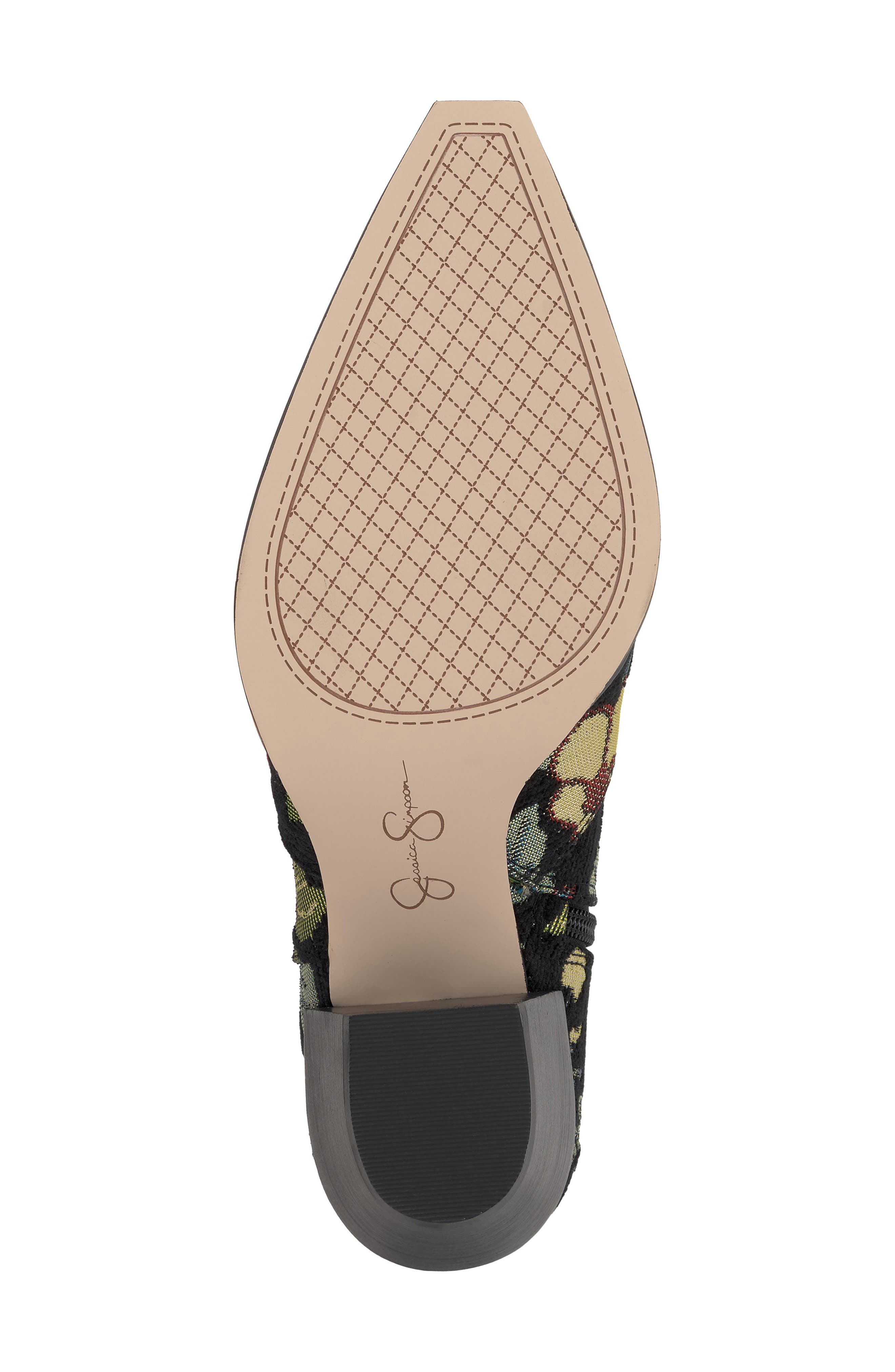 Jessica Simpson Helvona Pointed Toe Bootie, Alternate, color, Black/ Floral Multi