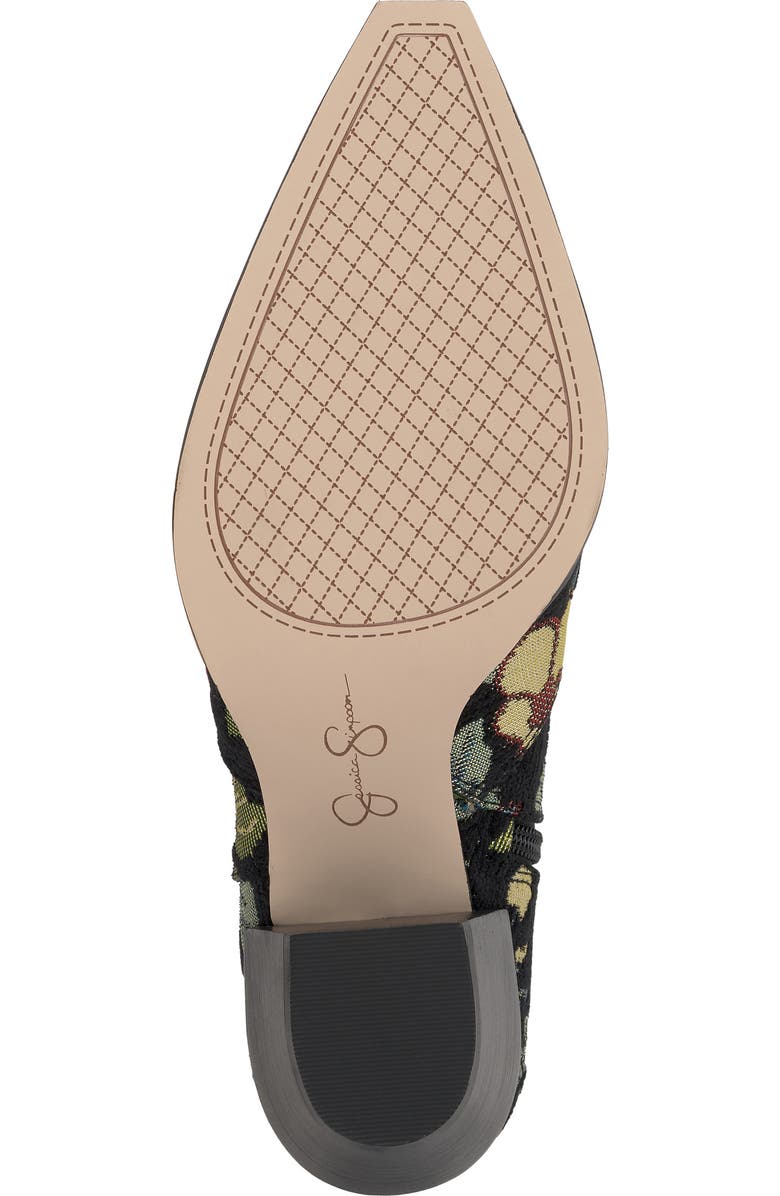 Jessica Simpson Helvona Pointed Toe Bootie, Alternate, color, Black/ Floral Multi