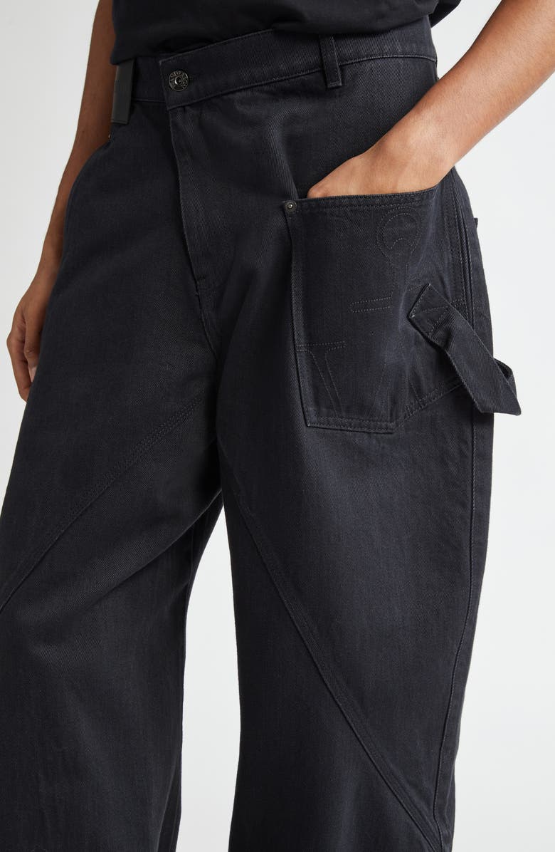 JW Anderson Twisted Workwear Jeans, Alternate, color, Black