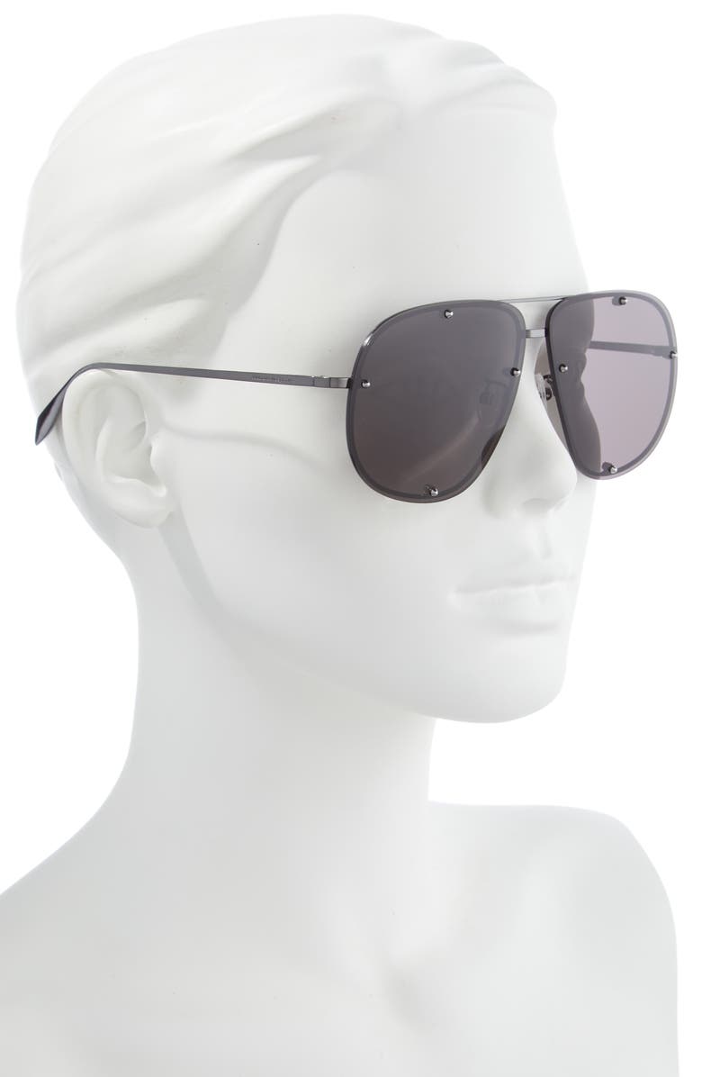 McQueen 56mm Aviator Sunglasses, Alternate, color, 