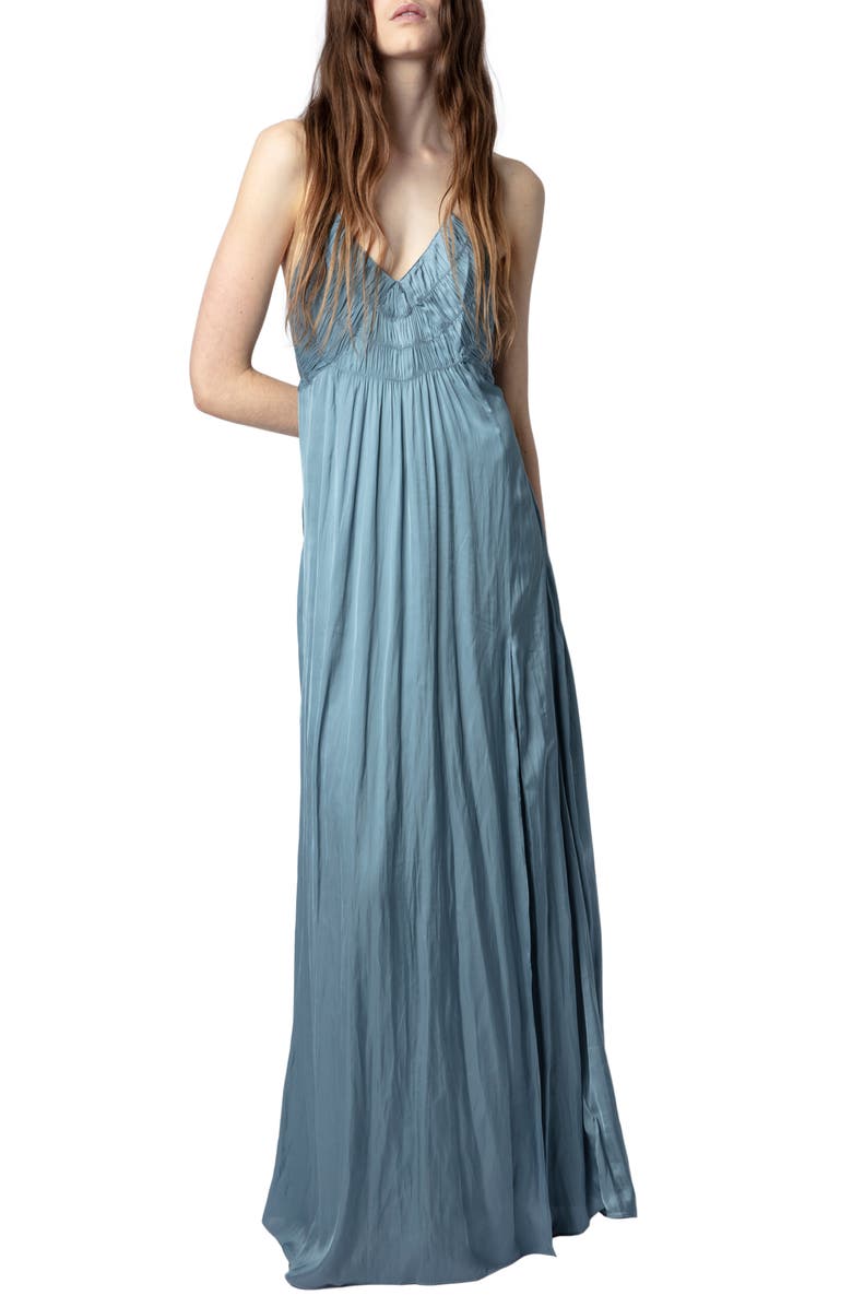 Zadig & Voltaire Rayonne Satin Maxi Slipdress, Alternate, color, 