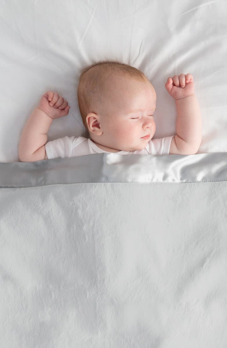 Little Giraffe Luxe Baby Blanket, Alternate, color, Silver