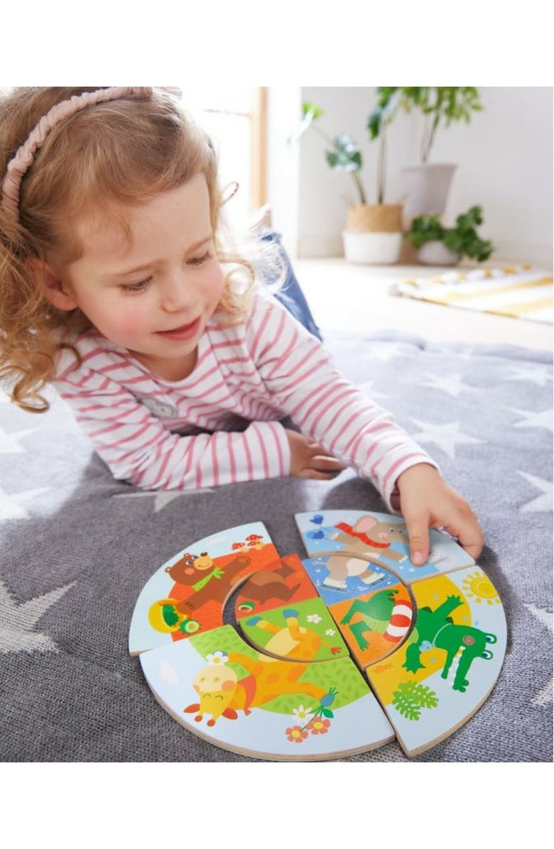HABA Animal Seasons 8 Piece Wooden Puzzle & Arranging Game, Alternate, color, 
