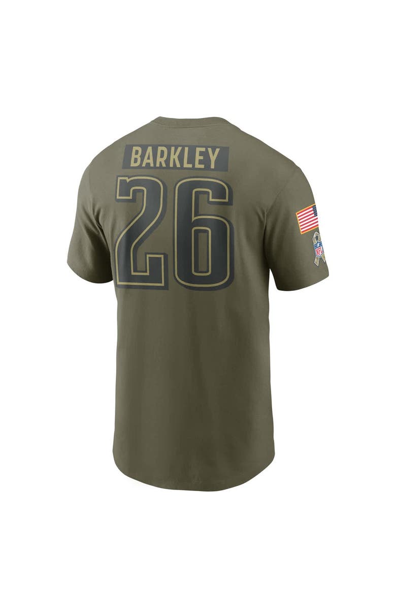 Nike Men's Nike Saquon Barkley Olive Philadelphia Eagles 2025 Salute to Service Name & Number T-Shirt, Alternate, color, 