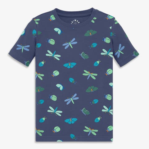 Kids Organic Short Sleeve Pj Top In Critters (Toddler, Little Kid, Big Kid)