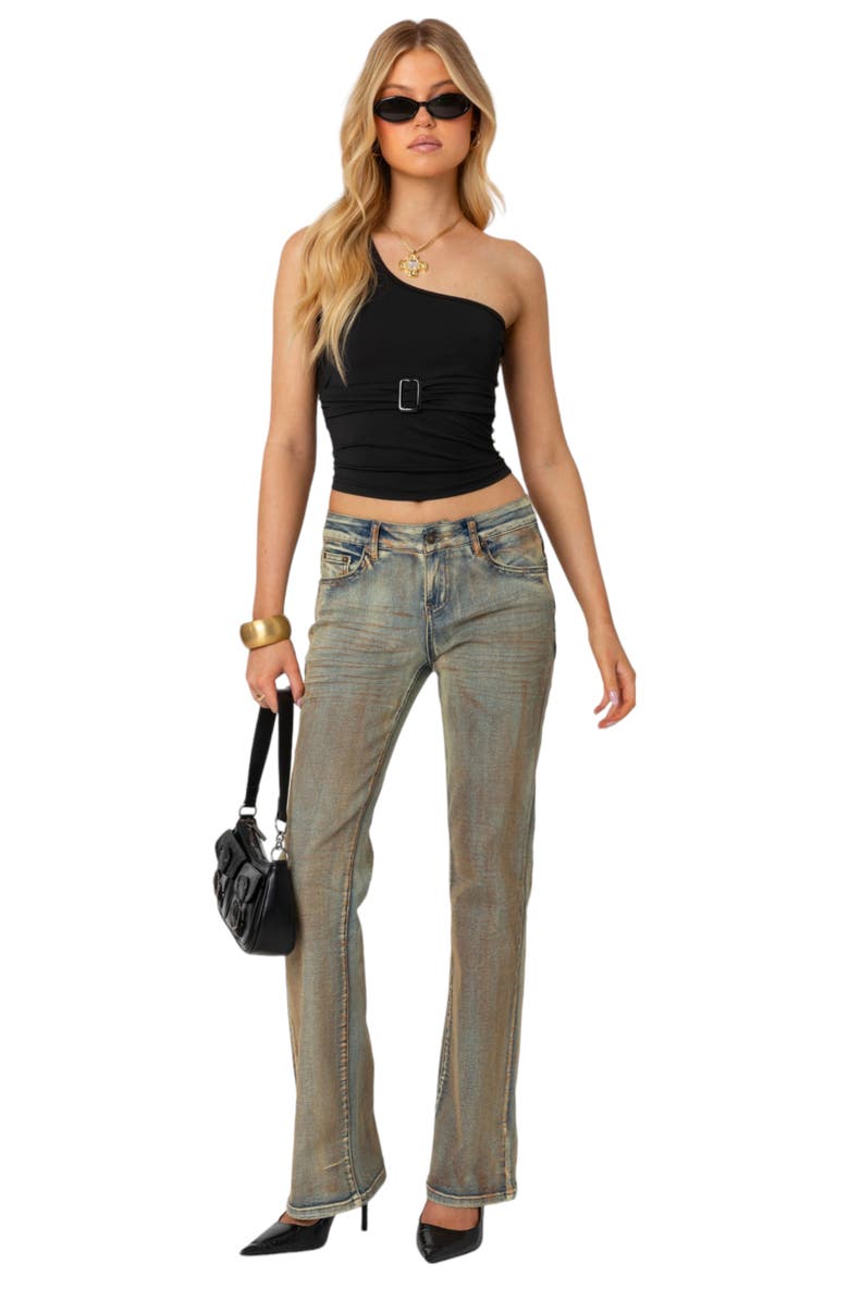 EDIKTED Muddy Wash Bootcut Jeans, Alternate, color,