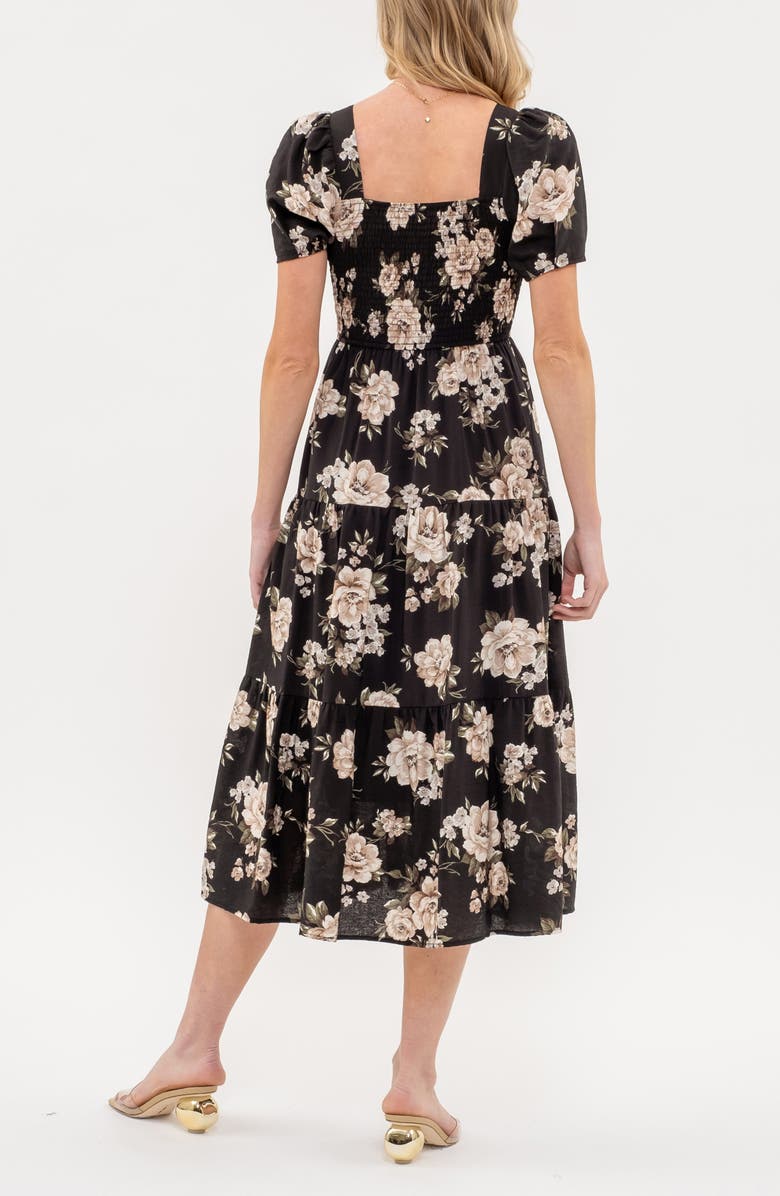 AUGUST SKY Floral Midi Dress, Alternate, color,